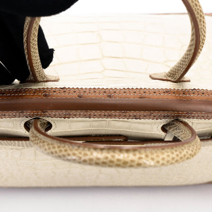 愛馬仕 Birkin Ghillies 30 Beton 霧鱷魚蜥蜴鴕鳥皮