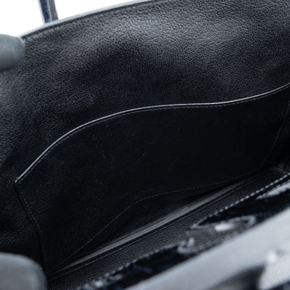 愛馬仕 Birkin 30 Touch 藍色海洋黑色亮面尼羅鱷魚皮